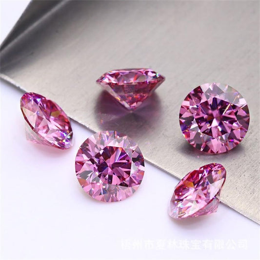 Piedra Moissanita 5mm 0.5ct Sakura Rosa Certificado GRA 27540