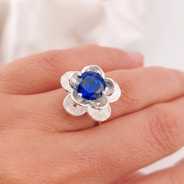 Anillo Casual Azul Plata 925 24550