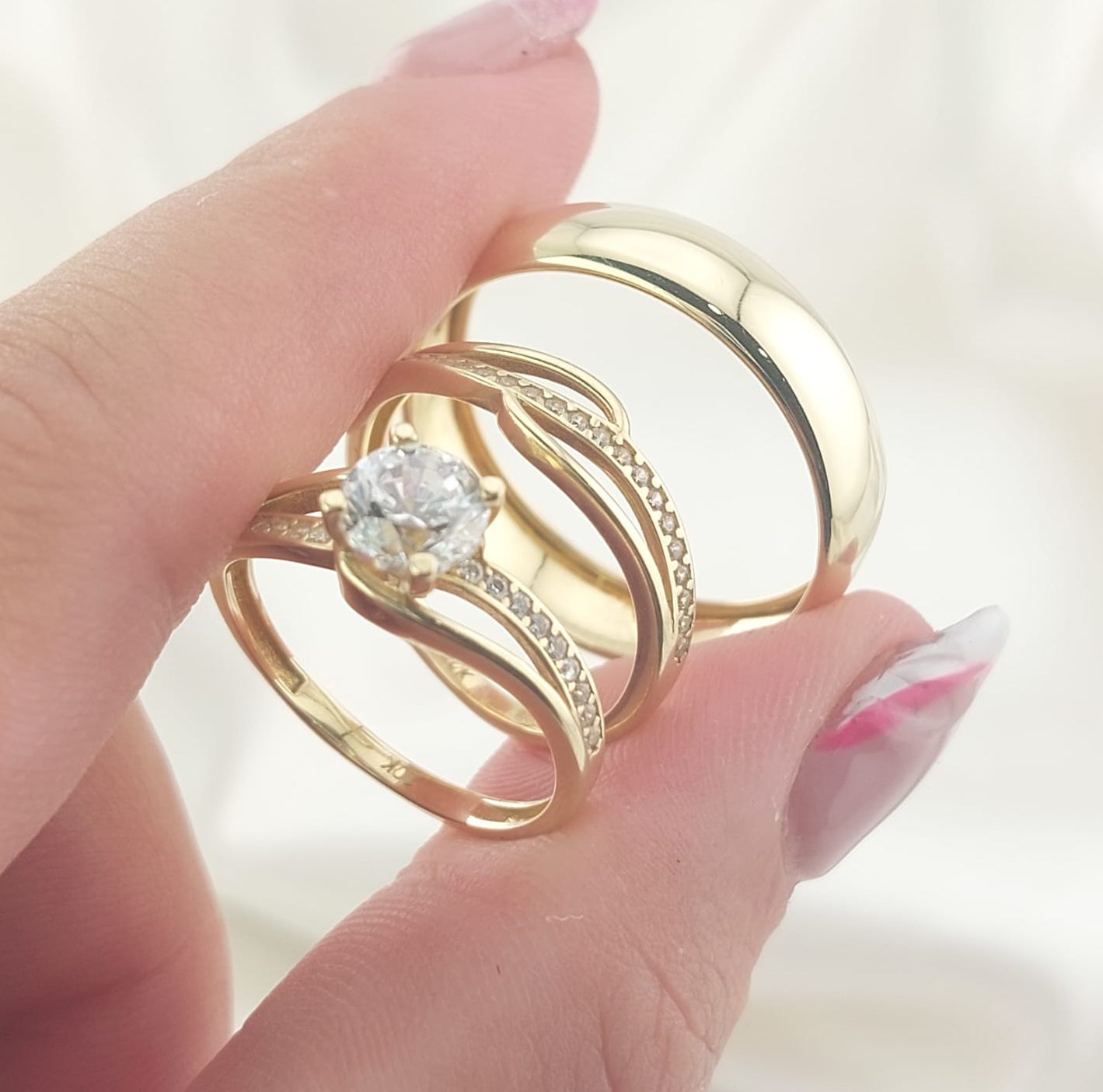 Anillos Trío Matrimonio Oro 10k 5.3g 26994