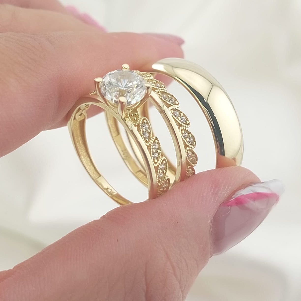 Anillos Trío Matrimonio Oro 10k 5.3g 26997