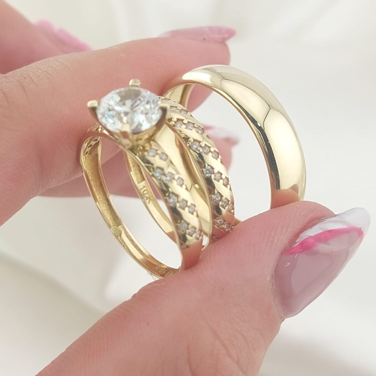 Anillos Trío Matrimonio Oro 10k 5.3g 26993