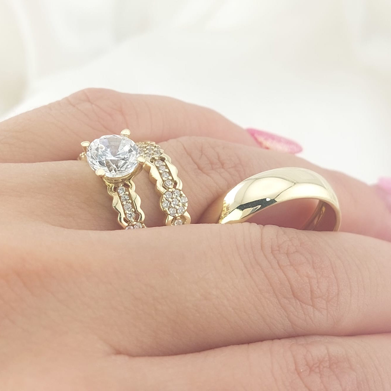 Anillos Trío Matrimonio Oro 10k 6.0g 26996