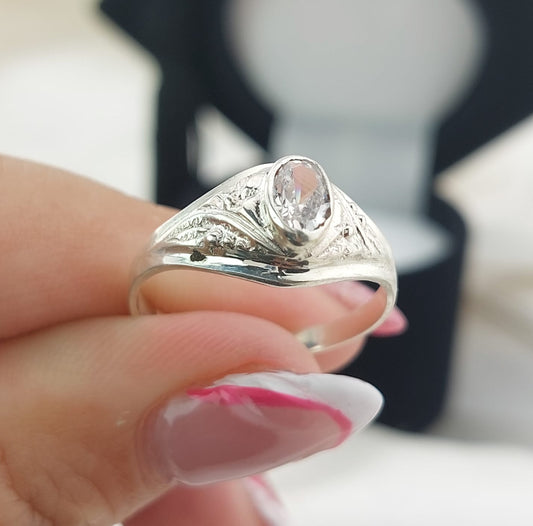 Anillo Graduación Liso Plata 925 25157