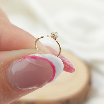 Pearcing Nariz Piedra Blanca Oro 10k 24815