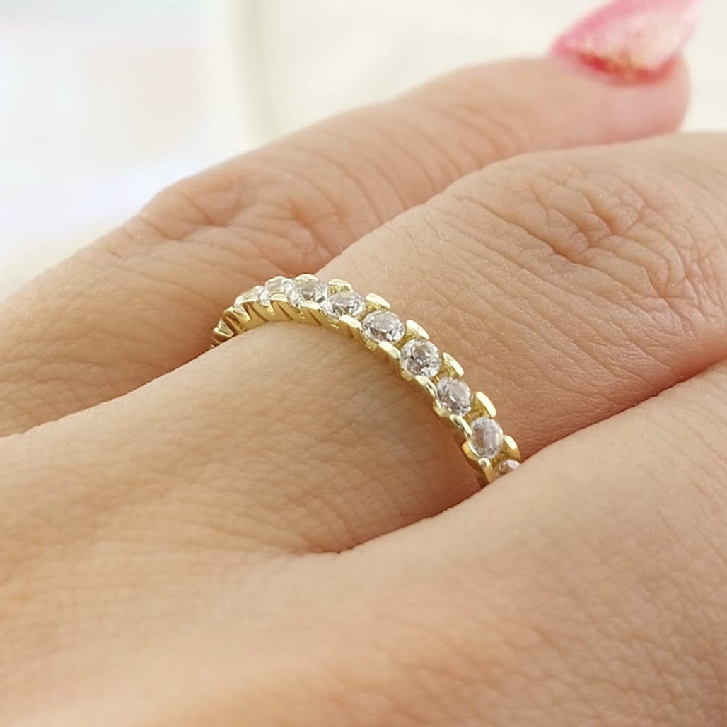 Anillo Cintillo Dama Oro 10k 27008