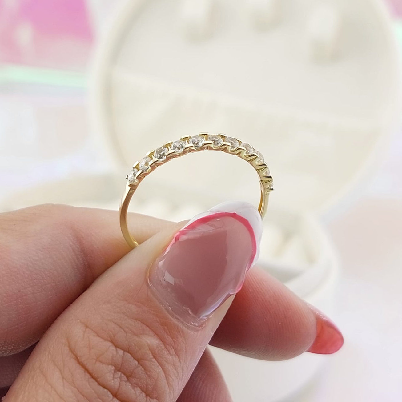 Anillo Cintillo Dama Oro 10k 27008