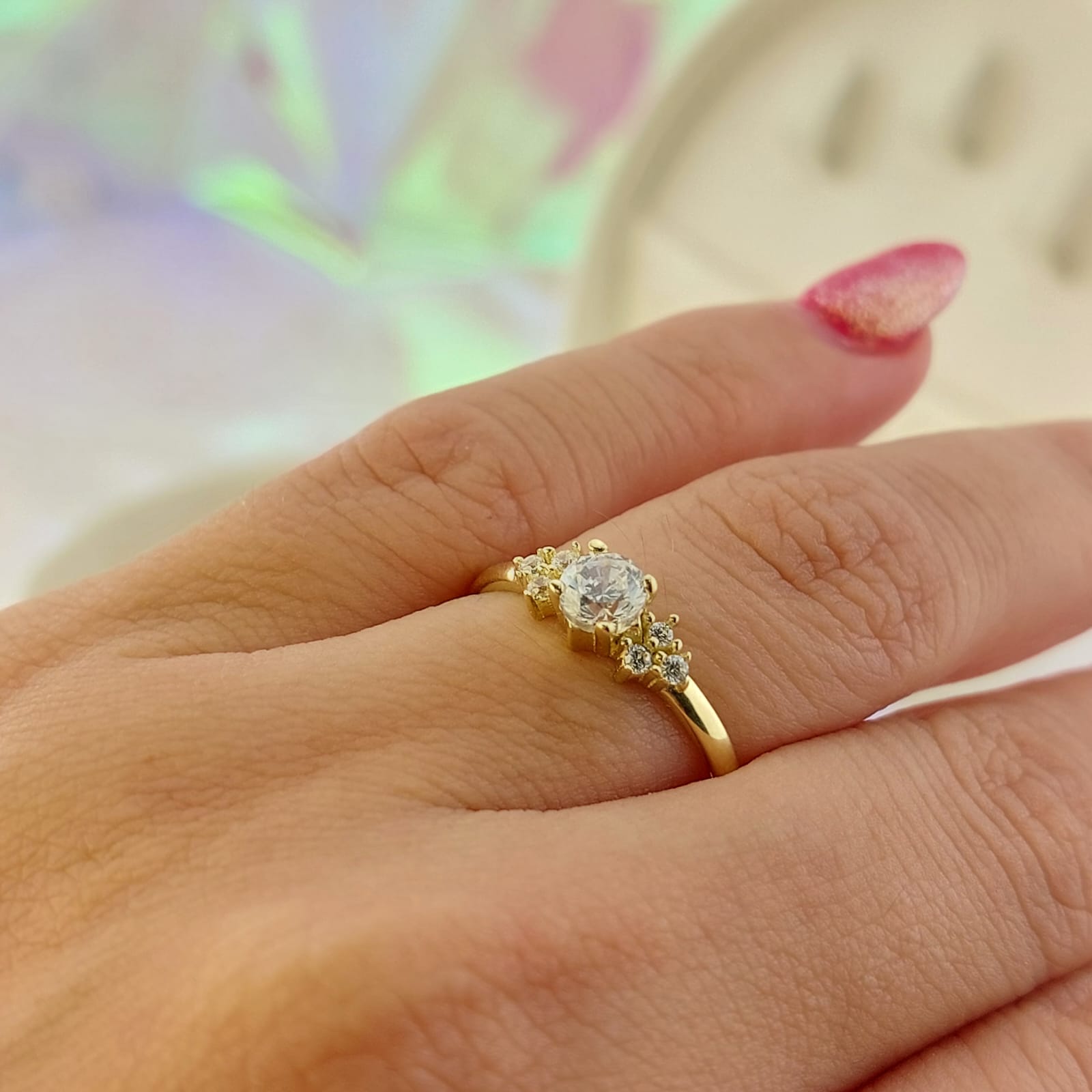 Anillo Compromiso Oro 10k CZ 4mm 27027