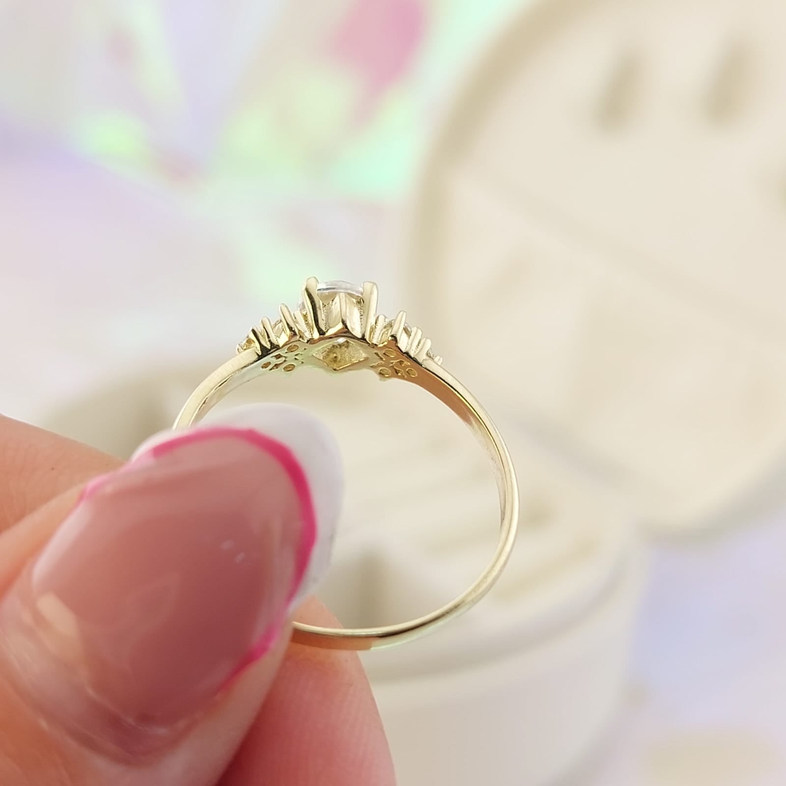 Anillo Compromiso Oro 10k CZ 4mm 27027