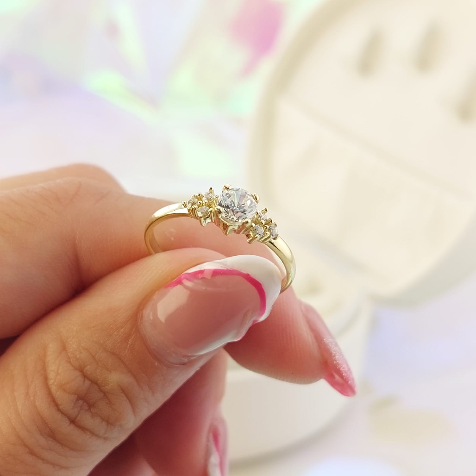 Anillo Compromiso Oro 10k CZ 4mm 27027