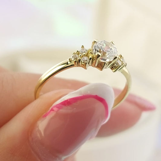 Anillo Compromiso Oro 10k CZ 4mm 27027