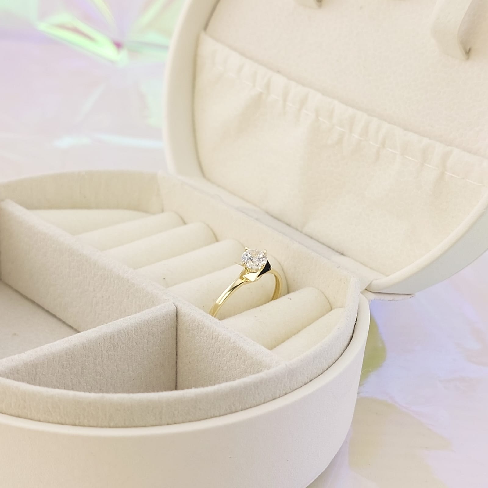 Anillo Compromiso Oro 10k CZ 5mm 27042