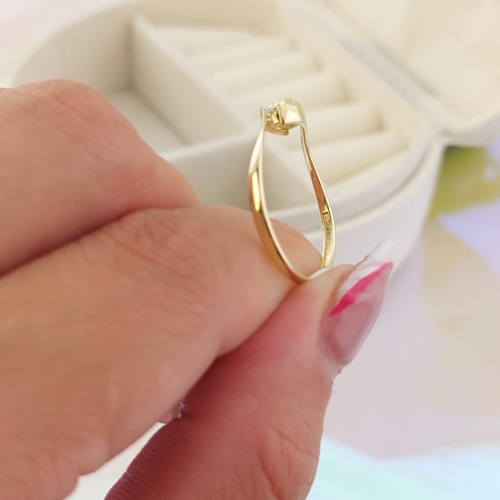 Anillo Compromiso Oro 10k CZ 4mm 27032