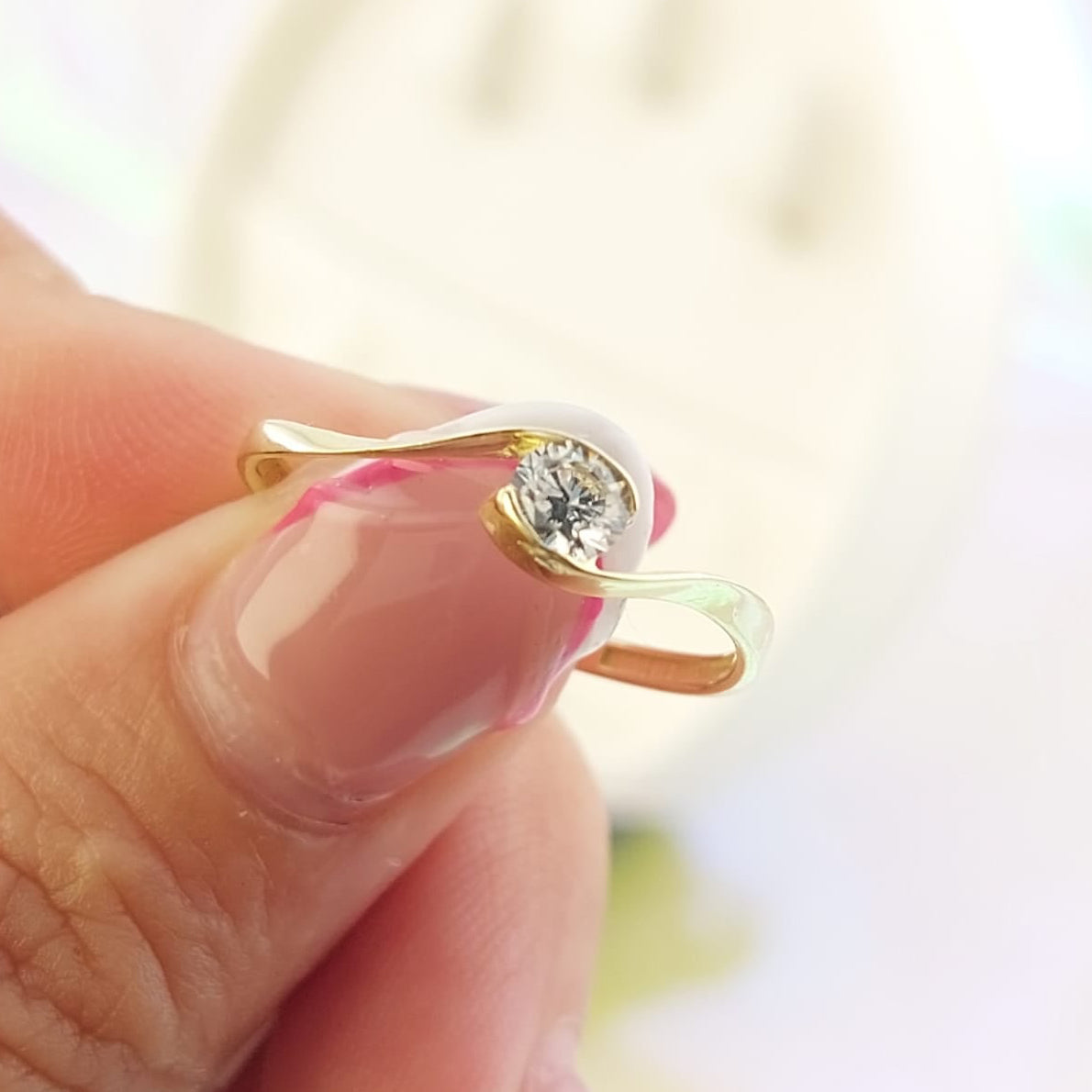 Anillo Compromiso Oro 10k CZ 4mm 27032
