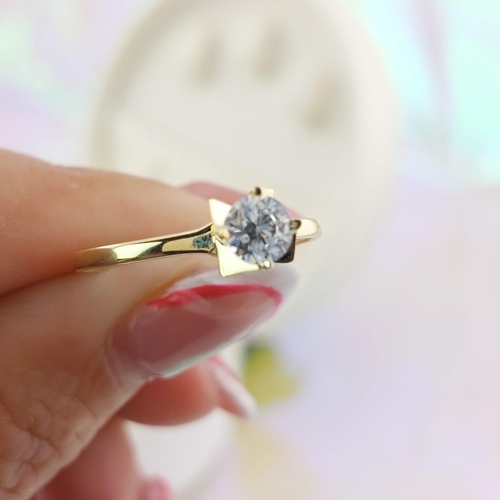 Anillo Compromiso Oro 10k CZ 5mm 27042