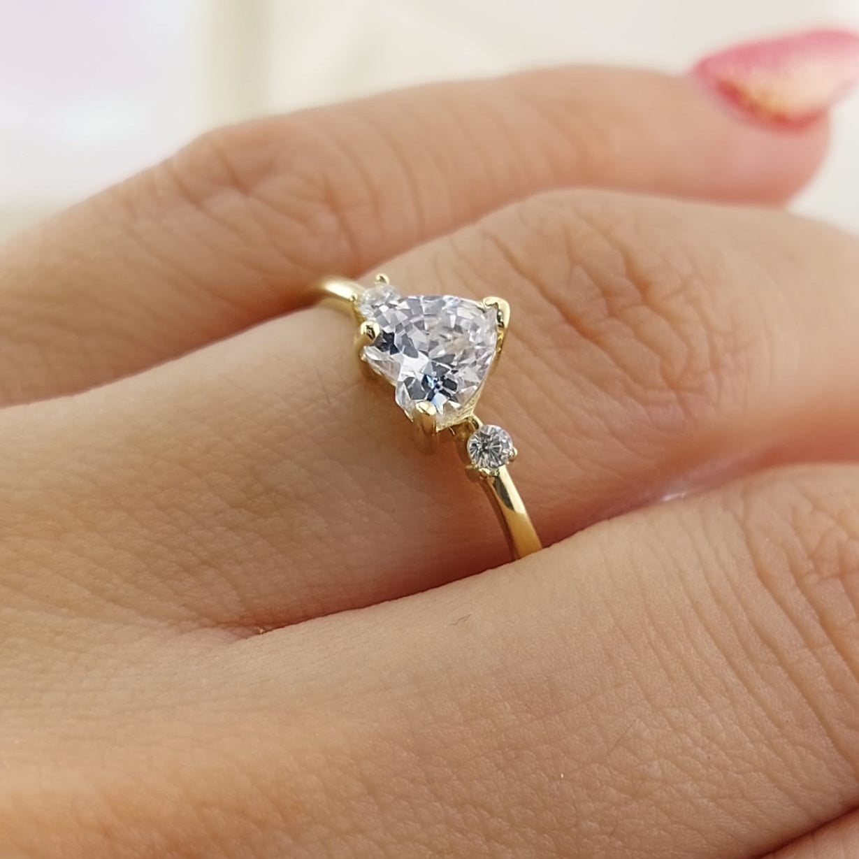 Anillo Promesa Oro 10k CZ 6mm 27033