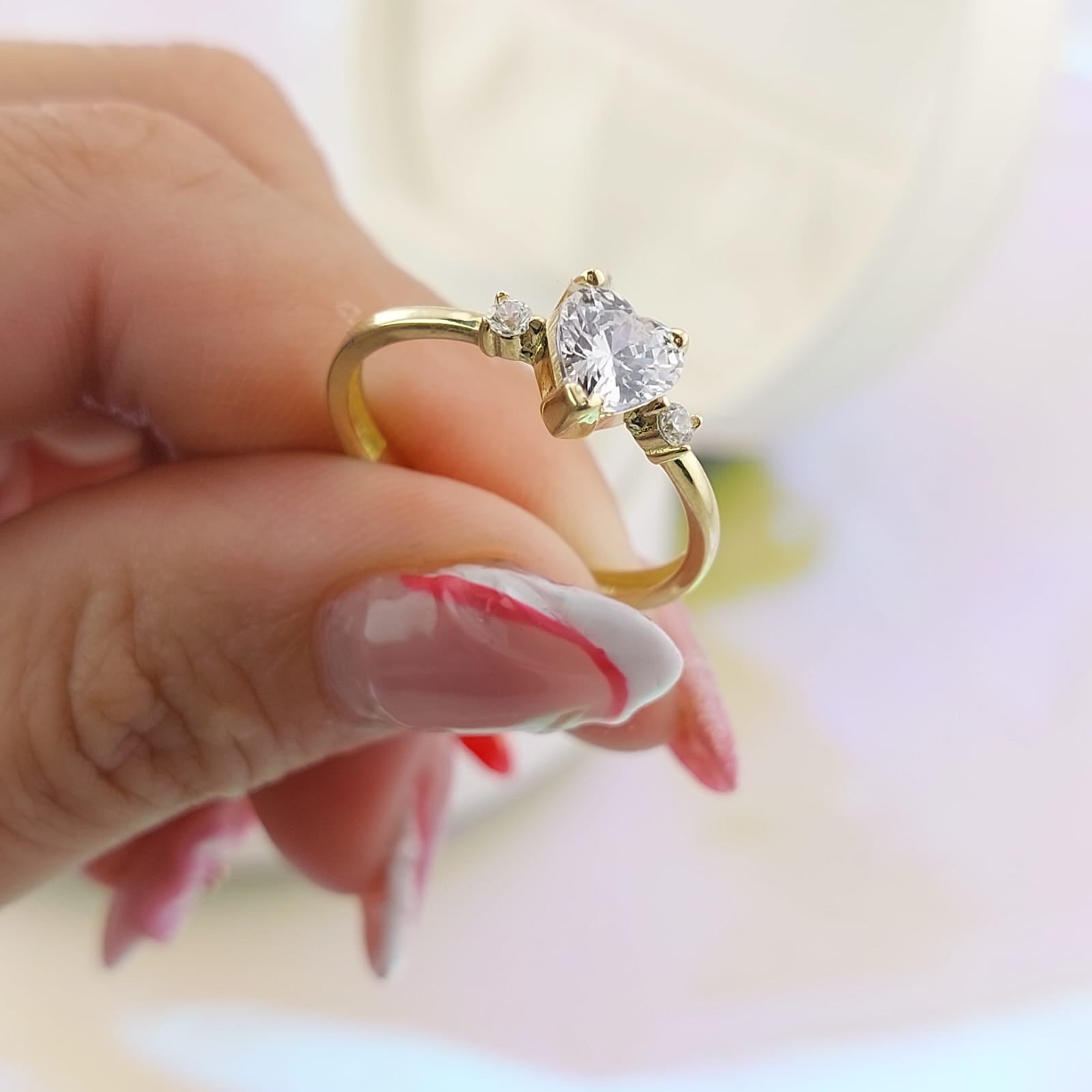 Anillo Promesa Oro 10k CZ 6mm 27033
