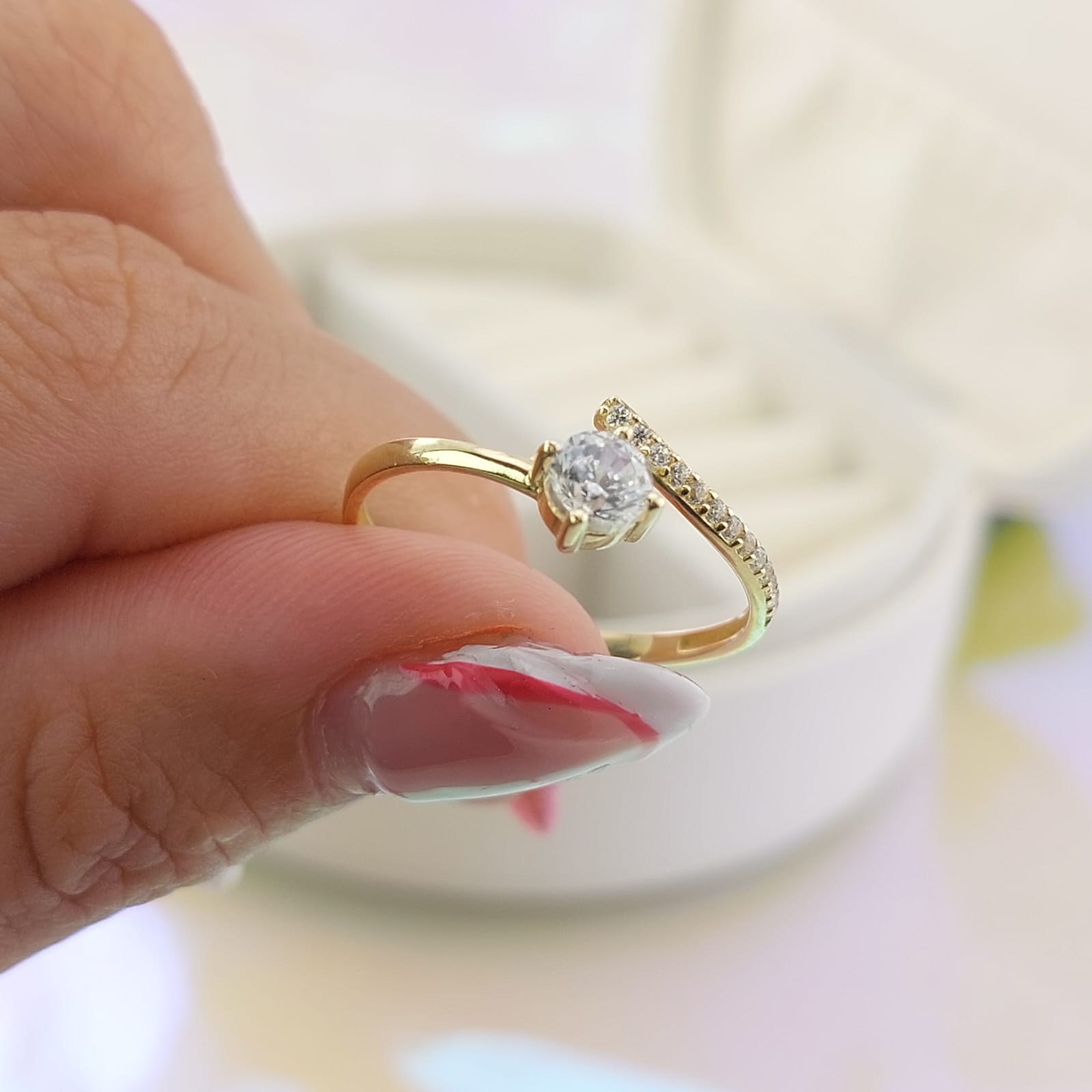 Anillo Compromiso Oro 10k CZ 4mm 27039