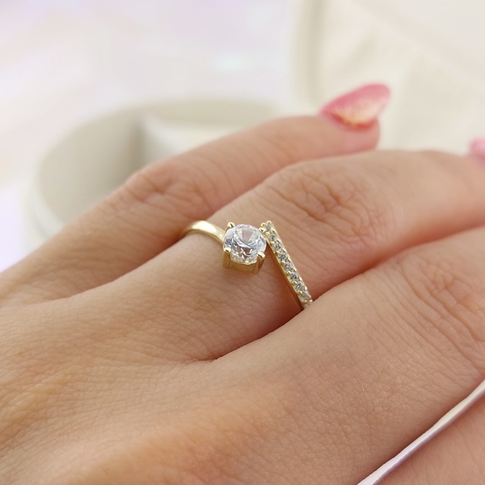 Anillo Compromiso Oro 10k CZ 4mm 27039