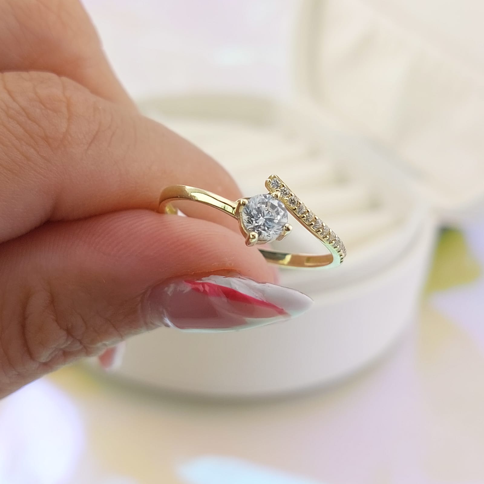 Anillo Compromiso Oro 10k CZ 4mm 27039
