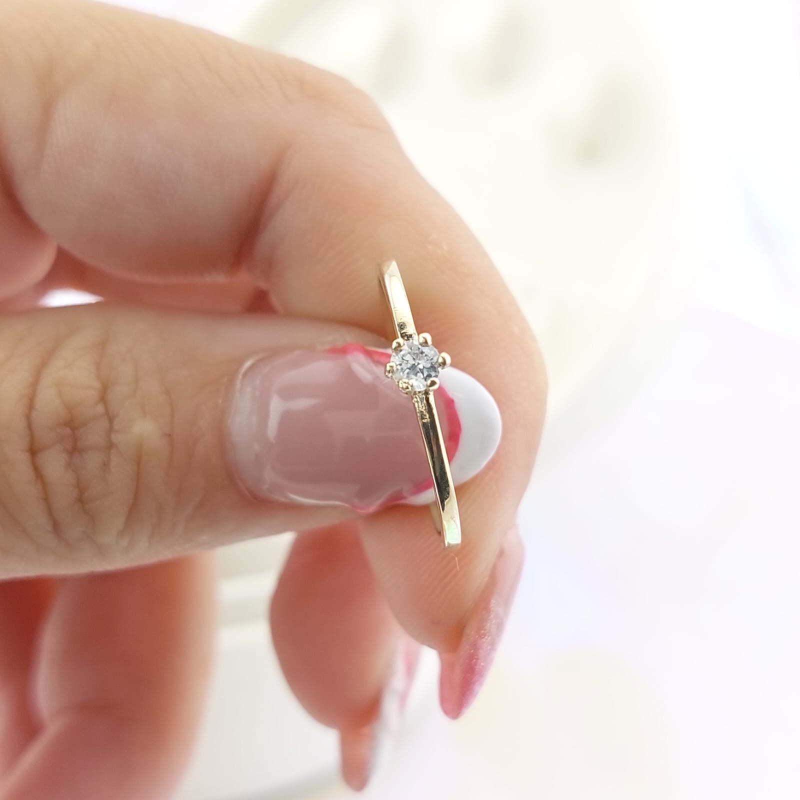 Anillo Compromiso CZ 3mm Oro 10k 0.9g CR 27066