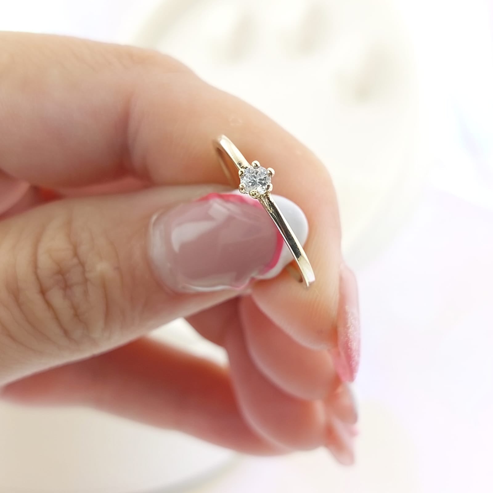 Anillo Compromiso CZ 3mm Oro 10k 0.9g CR 27066