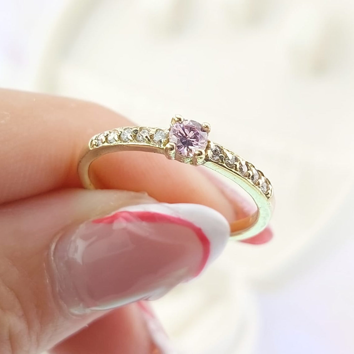 Anillo Promesa Dama CZ 4mm Oro 10k 1.7g CR 27067