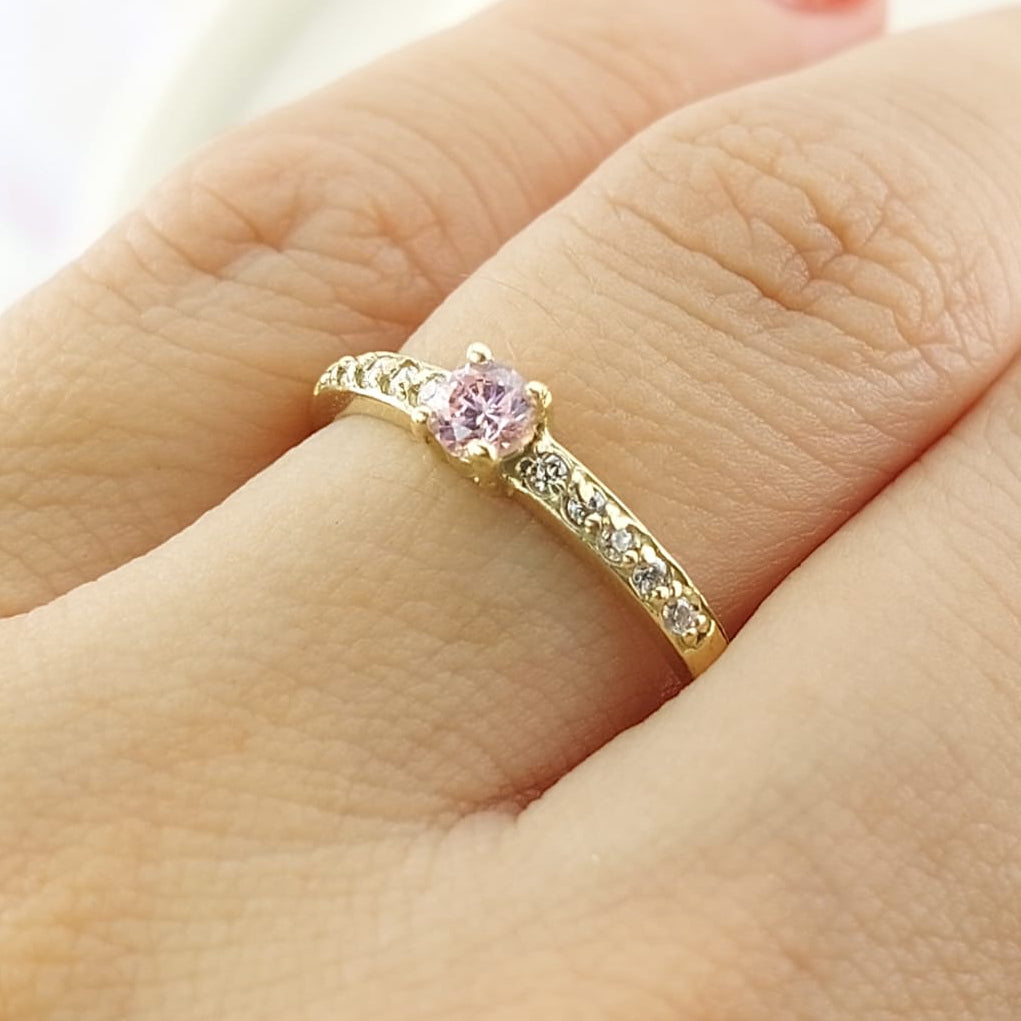 Anillo Promesa Dama CZ 4mm Oro 10k 1.7g CR 27067