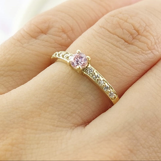 Anillo Promesa Dama CZ 4mm Oro 10k 1.7g CR 27067
