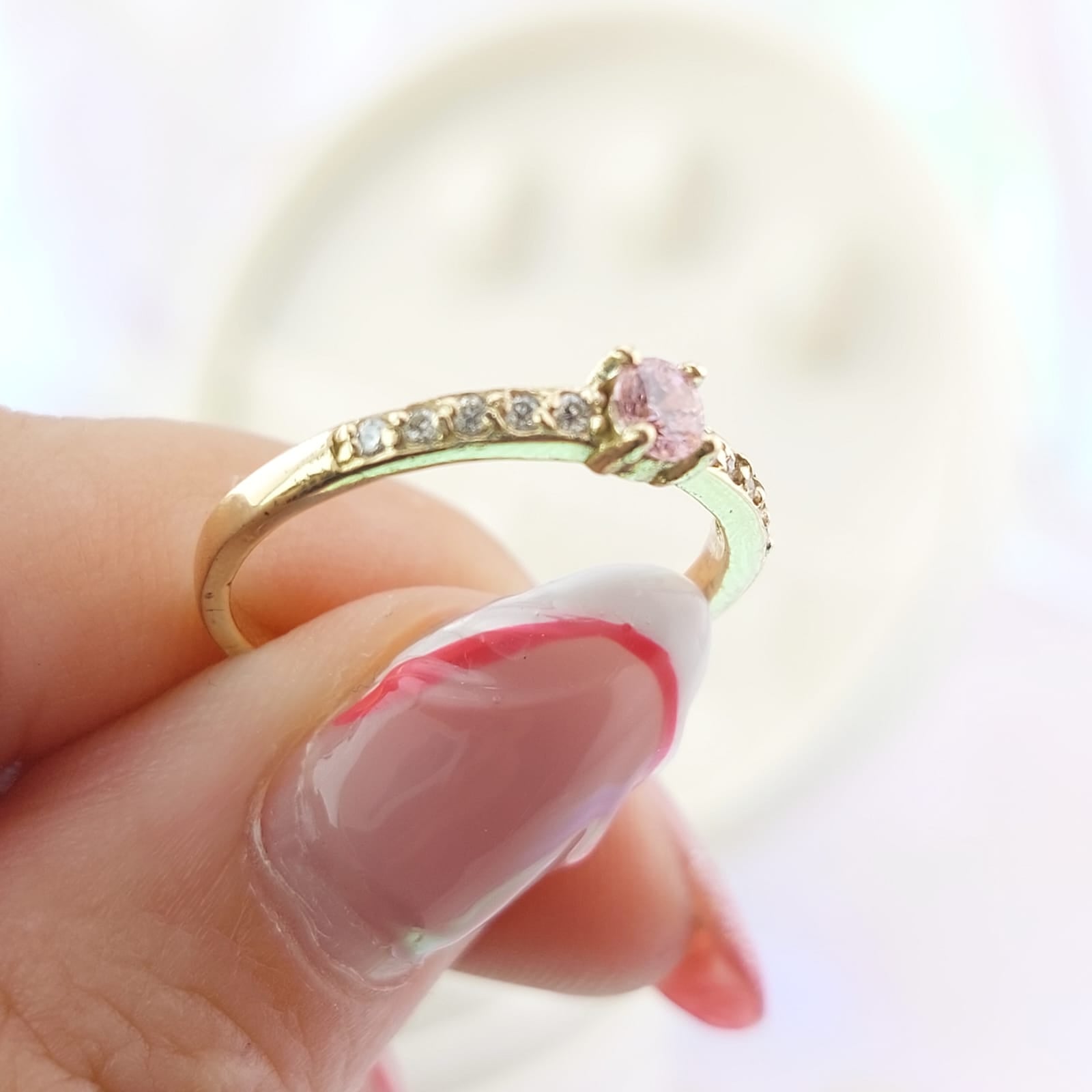 Anillo Promesa Dama CZ 4mm Oro 10k 1.7g CR 27067