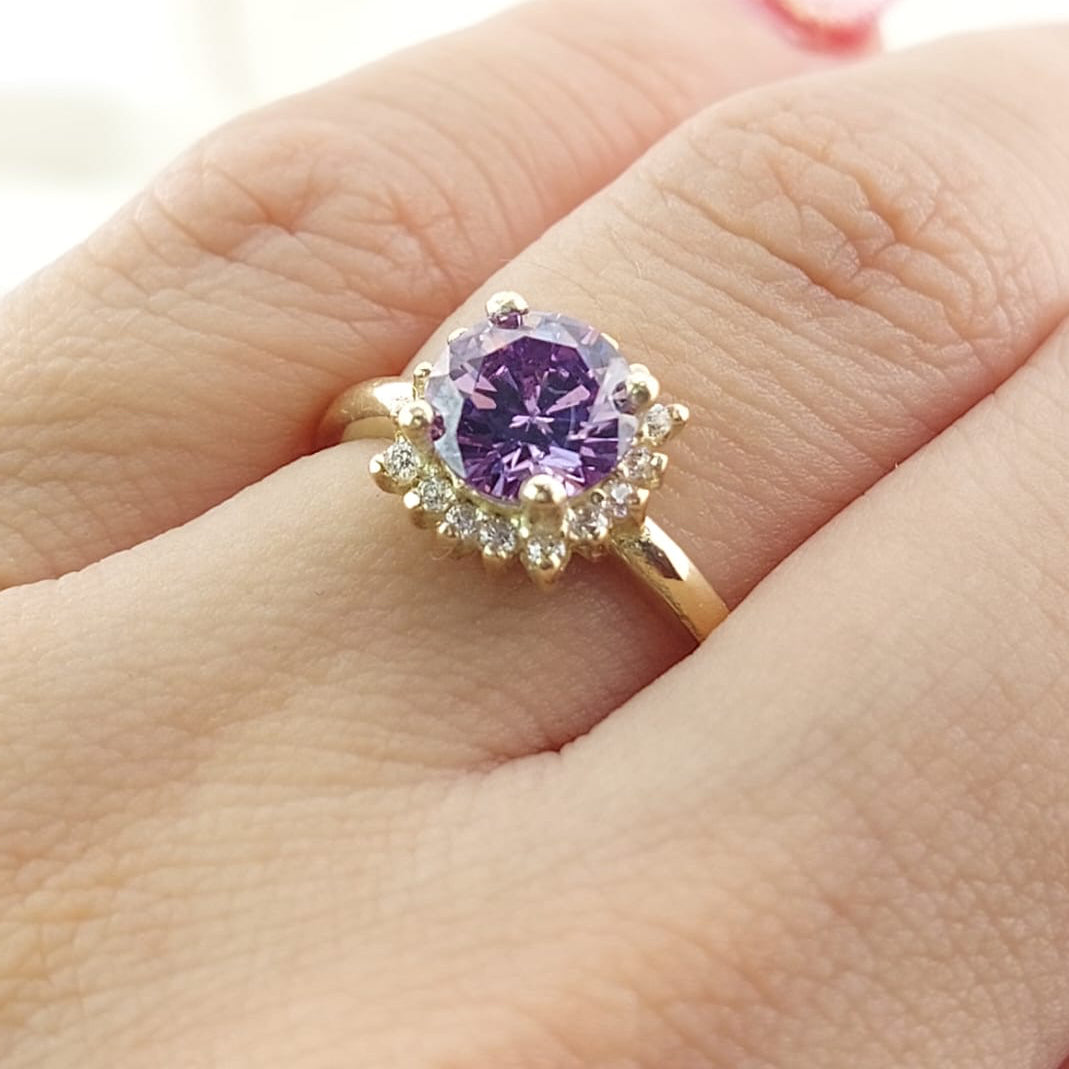 Anillo Dama Promesa CZ 7mm Oro 10k 2.7g CR 27073