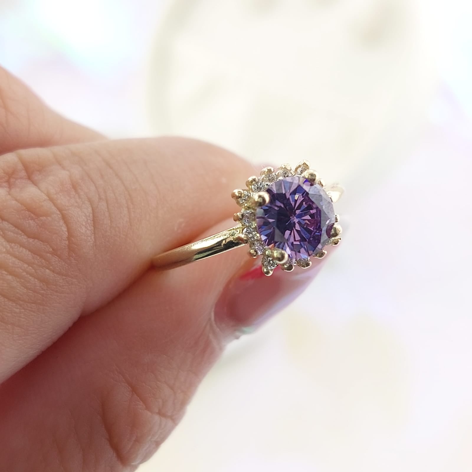 Anillo Dama Promesa CZ 7mm Oro 10k 2.7g CR 27073
