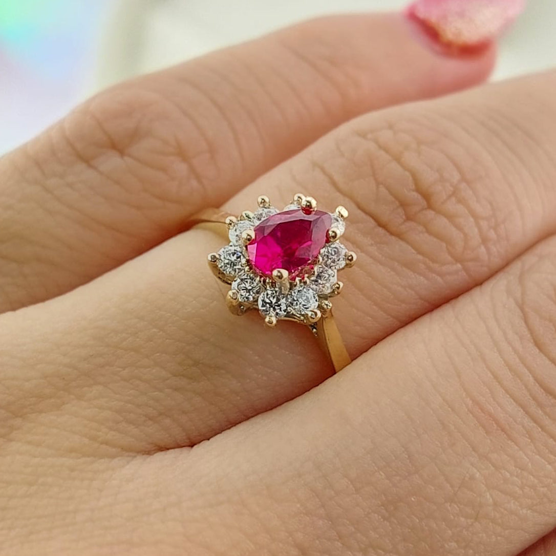 Anillo Dama Promesa CZ 7x4mm Oro 10k 2.0g CR 27074