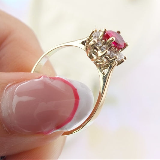 Anillo Dama CZ 7x4mm Oro 10k 2.0g CR 27074