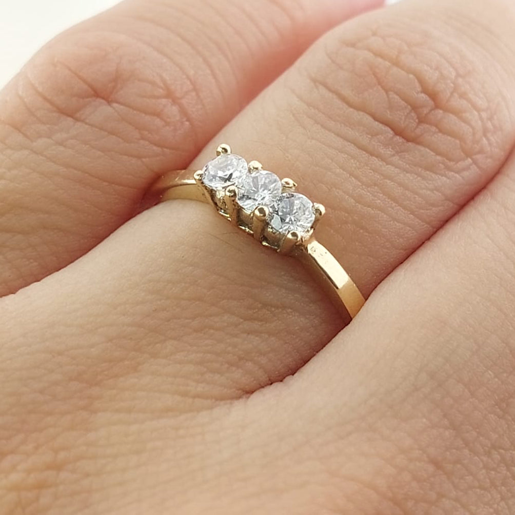 Anillo Dama Promesa CZ Oro 10k 1.8g CR 27070