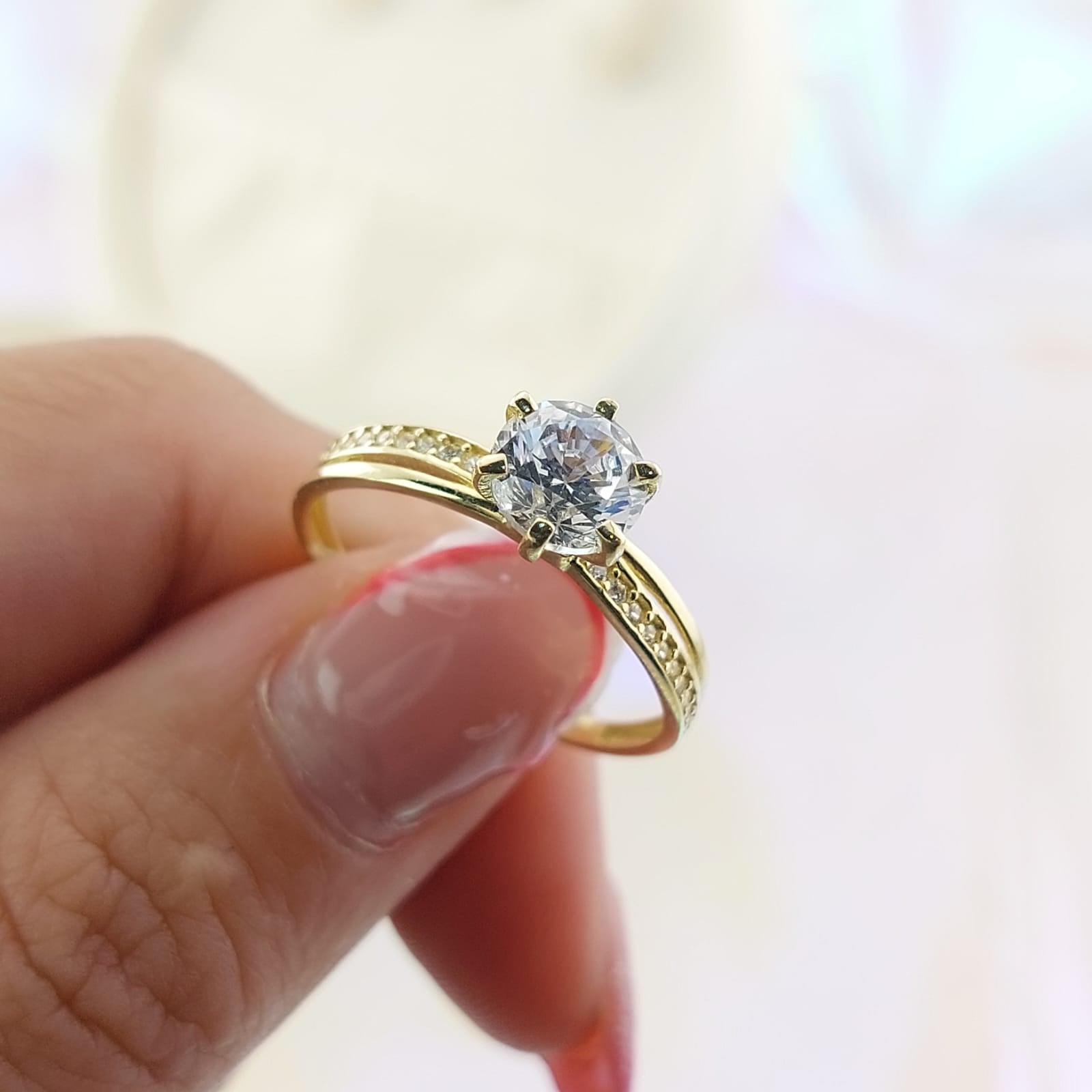 Anillo Compromiso CZ 6mm Oro 10k 27062