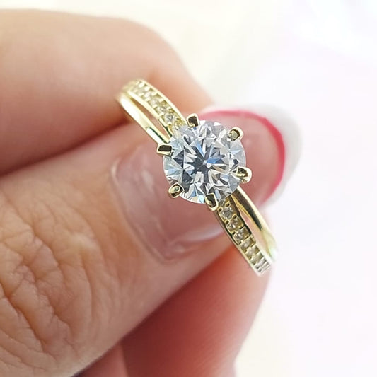 Anillo Compromiso CZ 6mm Oro 10k 27062