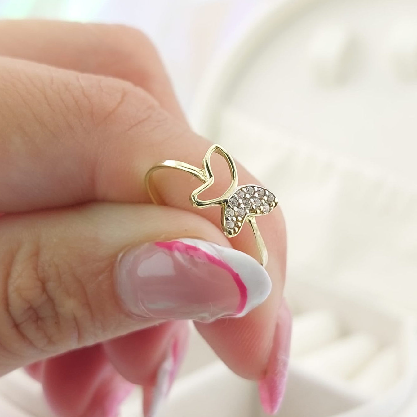 Anillo Dama Mariposa Oro 10k 27056