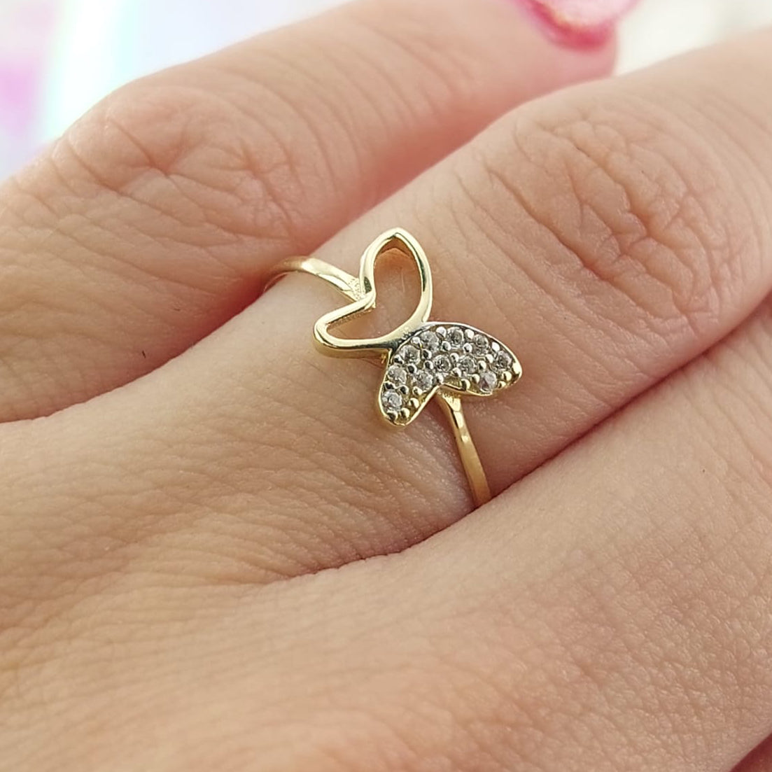 Anillo Dama Mariposa Oro 10k 27056