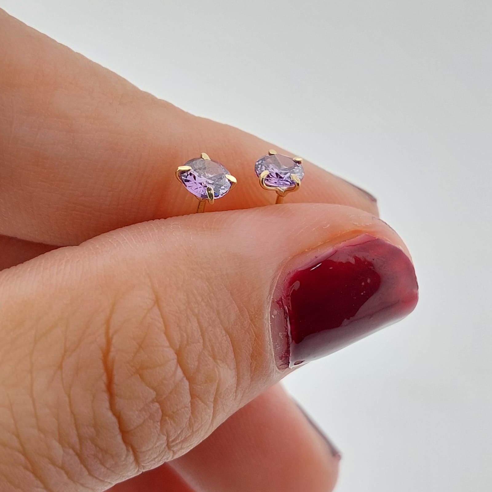 Dormilones Piedra Amatista 4mm Oro 10K 27192