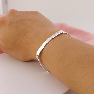 Pulsera Placa 20cm/5mm Maciza Plata 925 27195