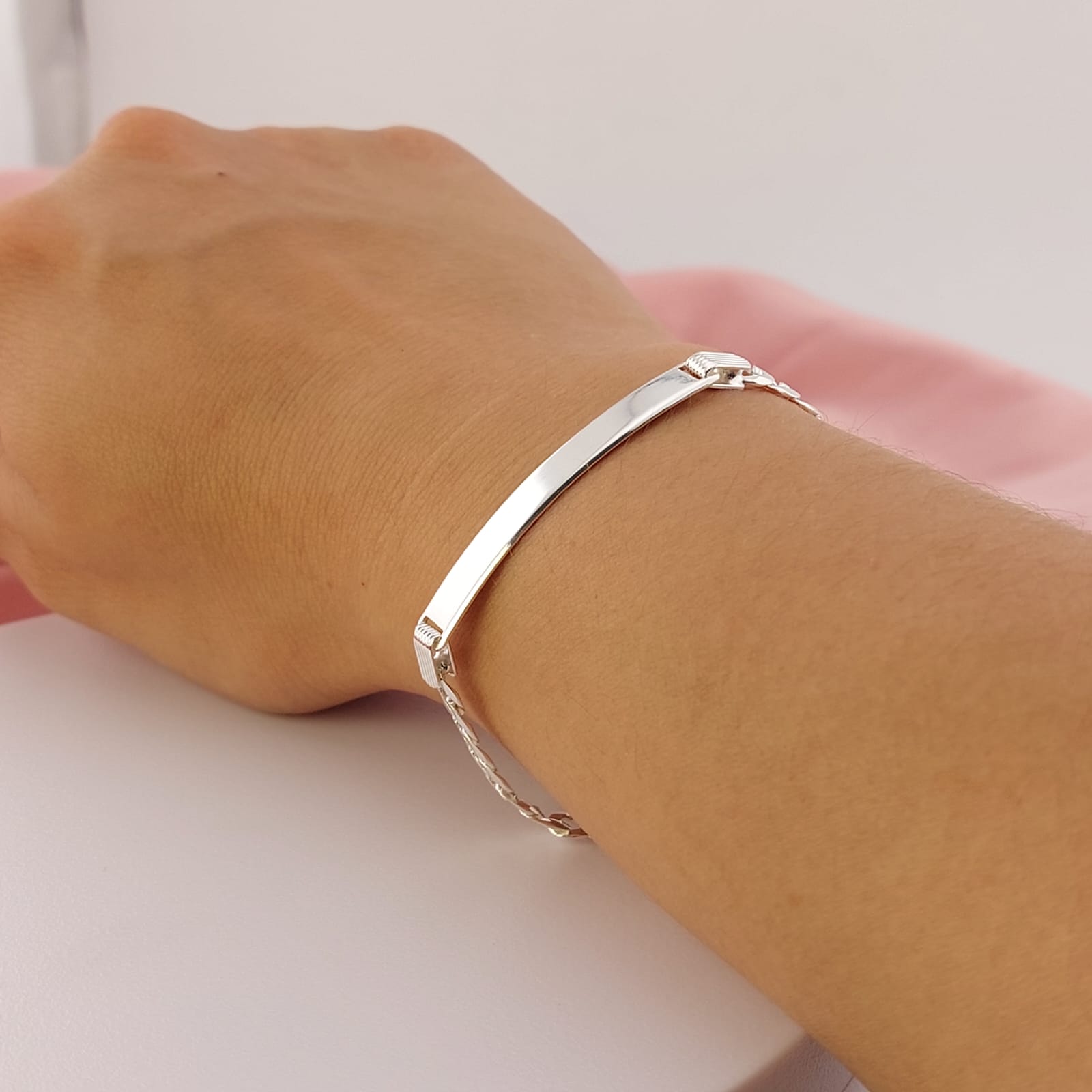 Pulsera Placa 20cm/5mm Maciza Plata 925 27195