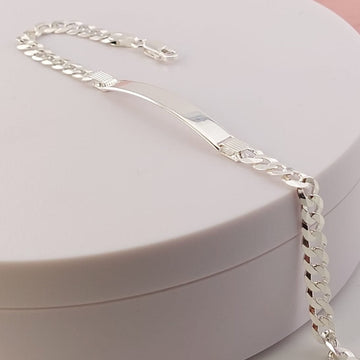 Pulsera Placa 20cm/5mm Maciza Plata 925 27195