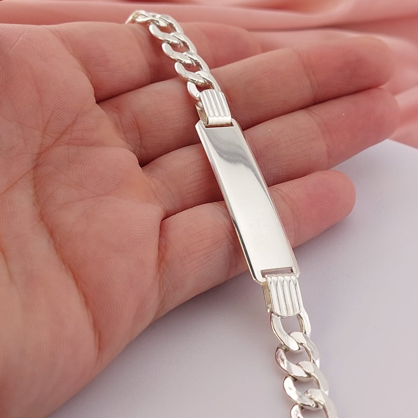 Pulsera Placa 21cm/8mm Plata 925 24352