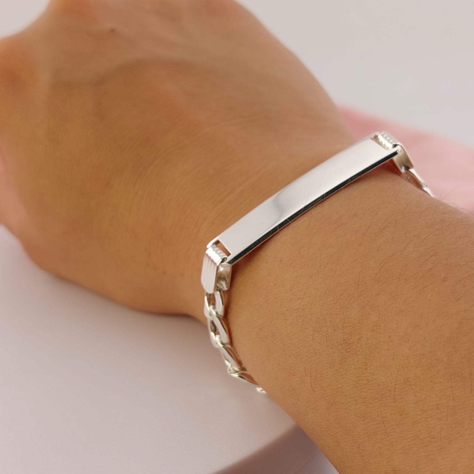 Pulsera Placa 21cm/8mm Plata 925 24352