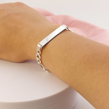 Pulsera Placa 21cm/7mm Plata 925 24356