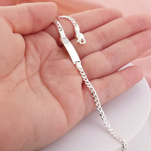 Pulsera Placa 14.5cm Maciza Plata 925 27199
