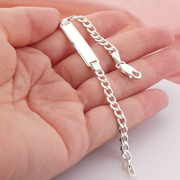 Pulsera Placa 16cm/4mm Plata 925 27200