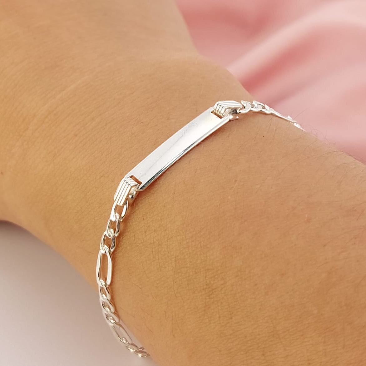 Pulsera Placa 16cm Plata 925 27198