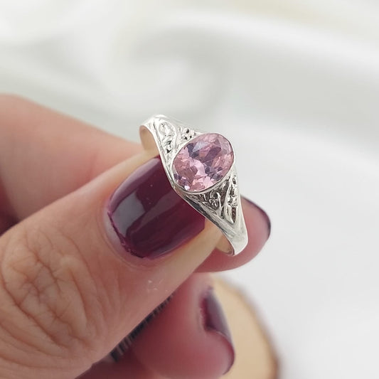 Anillo Graduación Liso Piedra 8x5mm Plata 925 25147