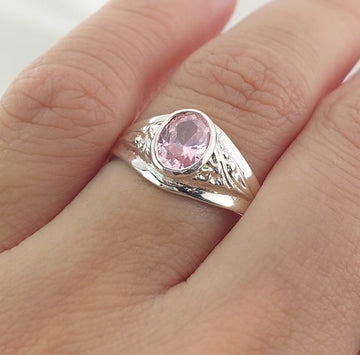 Anillo Graduación Liso Piedra 8x5 Plata 925 27001